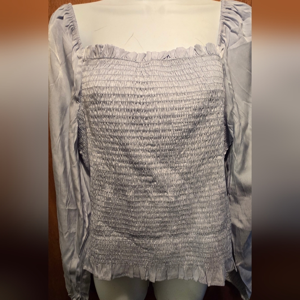 Uvog Chic Smocked Women's Blouse in Light Blue SzXL